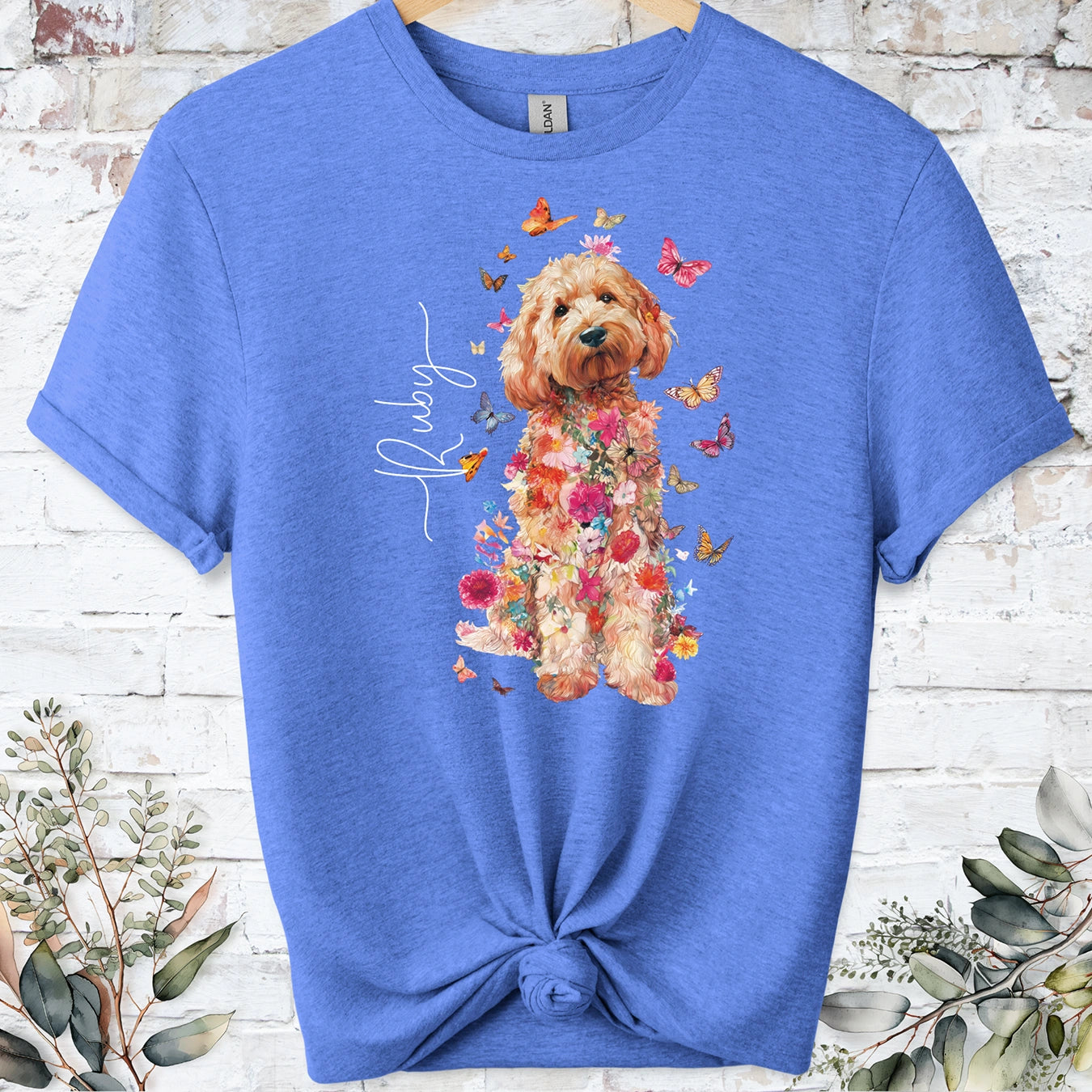 Cockapoo/Cavapoo/Cavoodle #7 Floral Personalized unisex T shirt