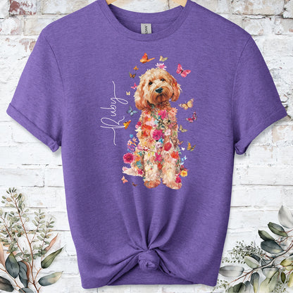 Cockapoo/Cavapoo/Cavoodle #7 Floral Personalized unisex T shirt