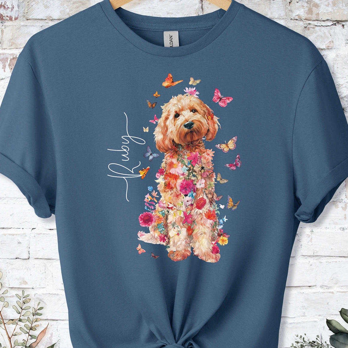 Cockapoo/Cavapoo/Cavoodle #7 Floral Personalized unisex T shirt