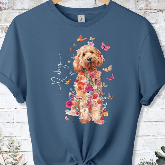 Cockapoo/Cavapoo/Cavoodle #7 Floral Personalized unisex T shirt