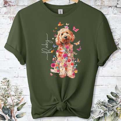 Cockapoo/Cavapoo/Cavoodle #7 Floral Personalized unisex T shirt