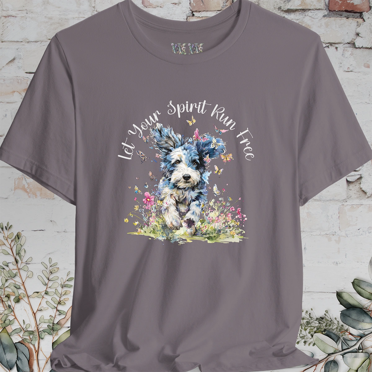 Cockapoo Blue Merle 'Let your spirit run free' T shirt