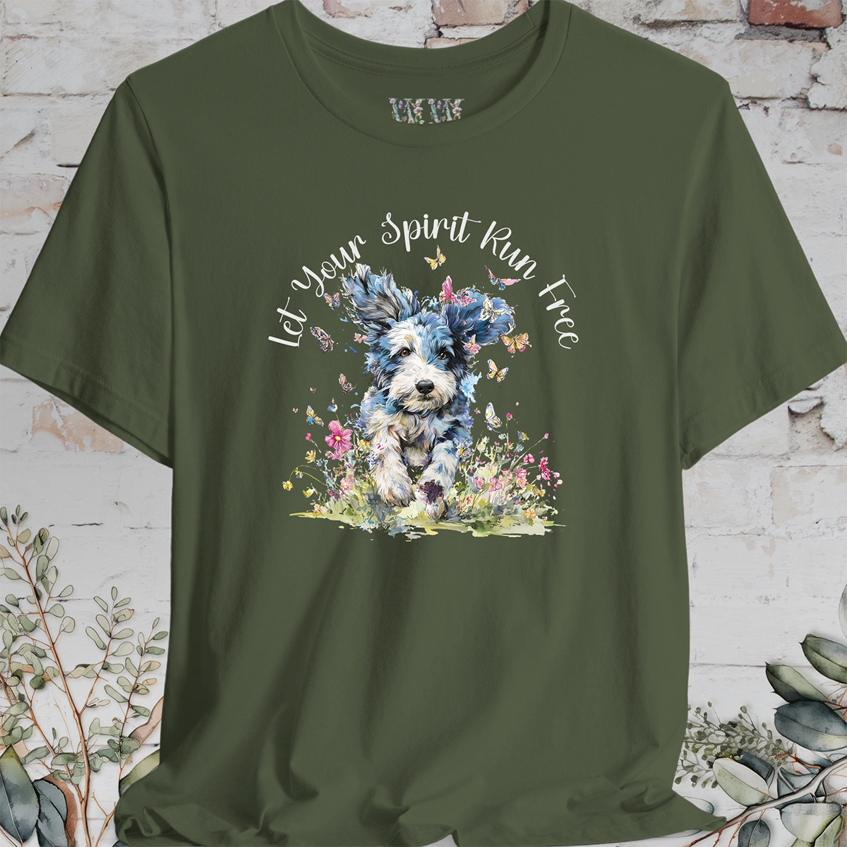 Cockapoo Blue Merle 'Let your spirit run free' T shirt