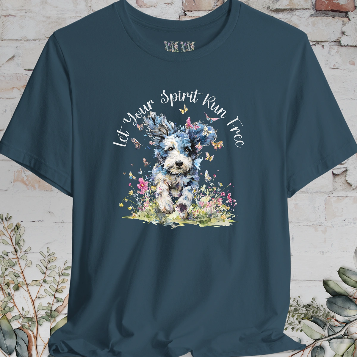Cockapoo Blue Merle 'Let your spirit run free' T shirt