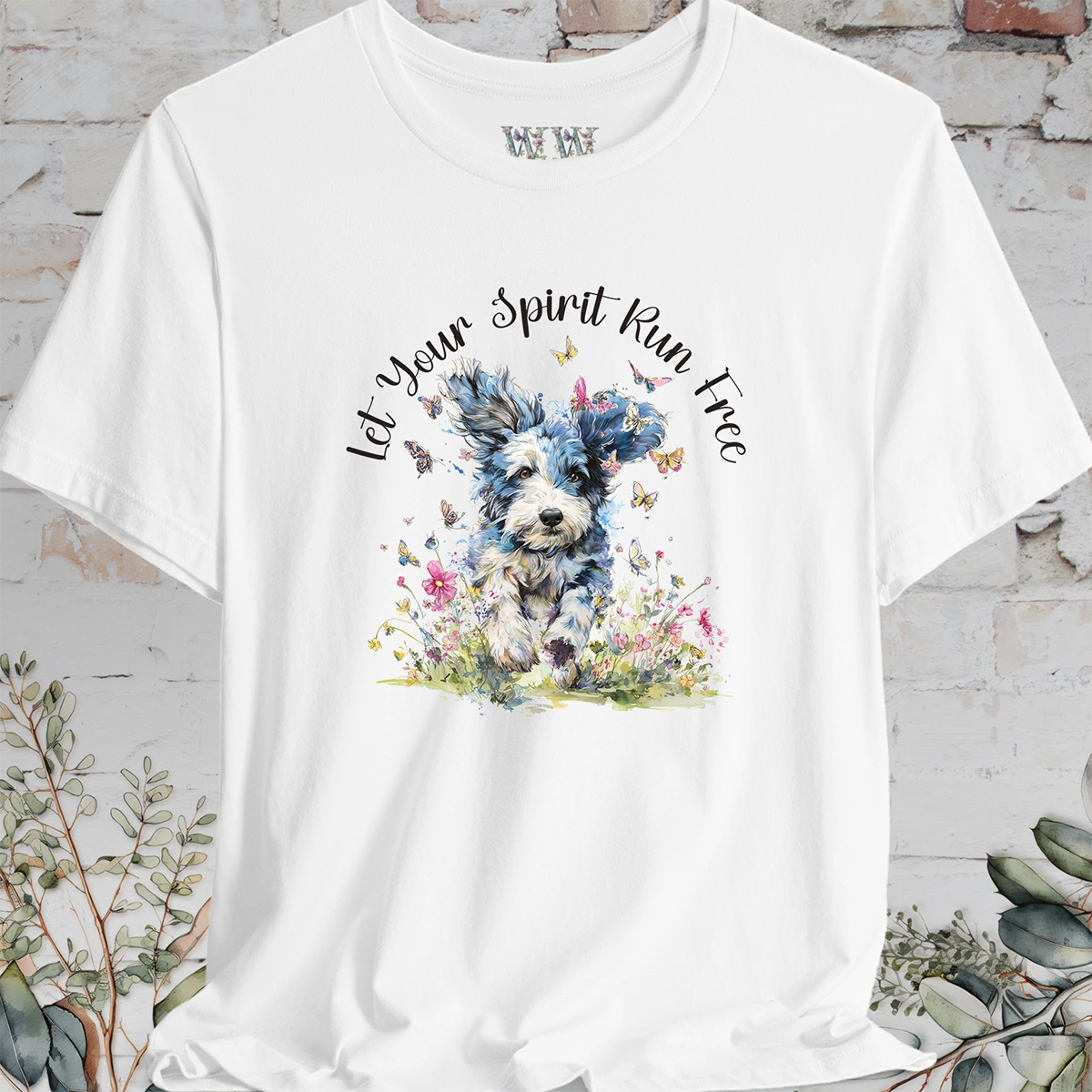 Cockapoo Blue Merle 'Let your spirit run free' T shirt