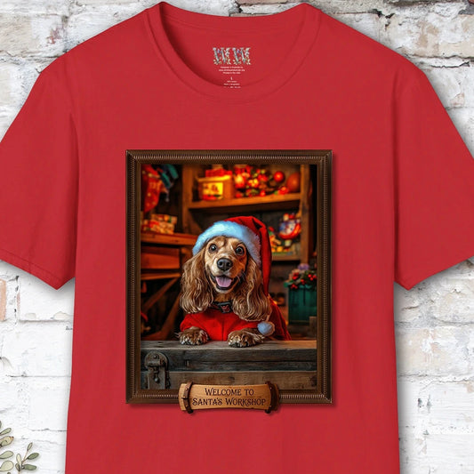 Cocker Spaniel Santa's Workshop Unisex T shirt
