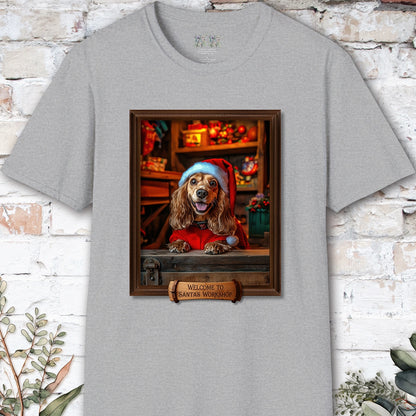 Cocker Spaniel Santa's Workshop Unisex T shirt