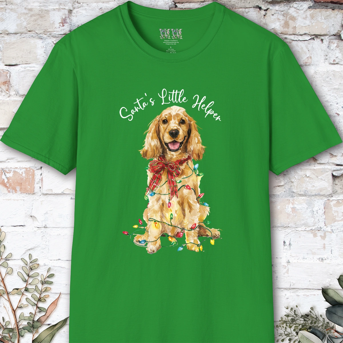 English Cocker Spaniel #4 Santa's little helper, unisex T shirt