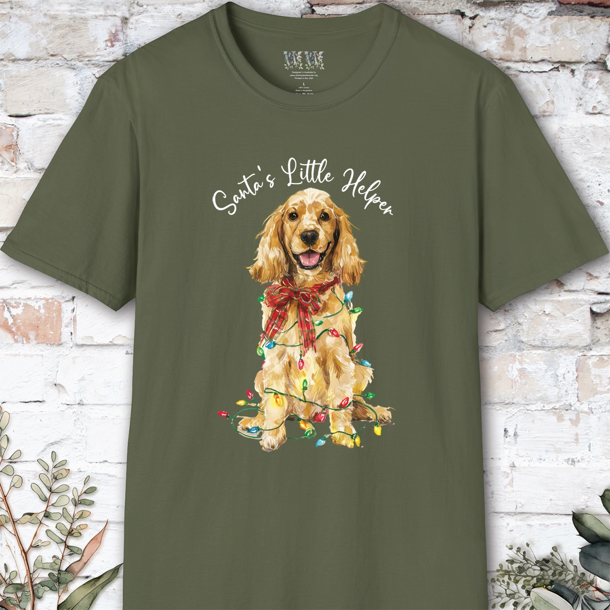 English Cocker Spaniel #4 Santa's little helper, unisex T shirt