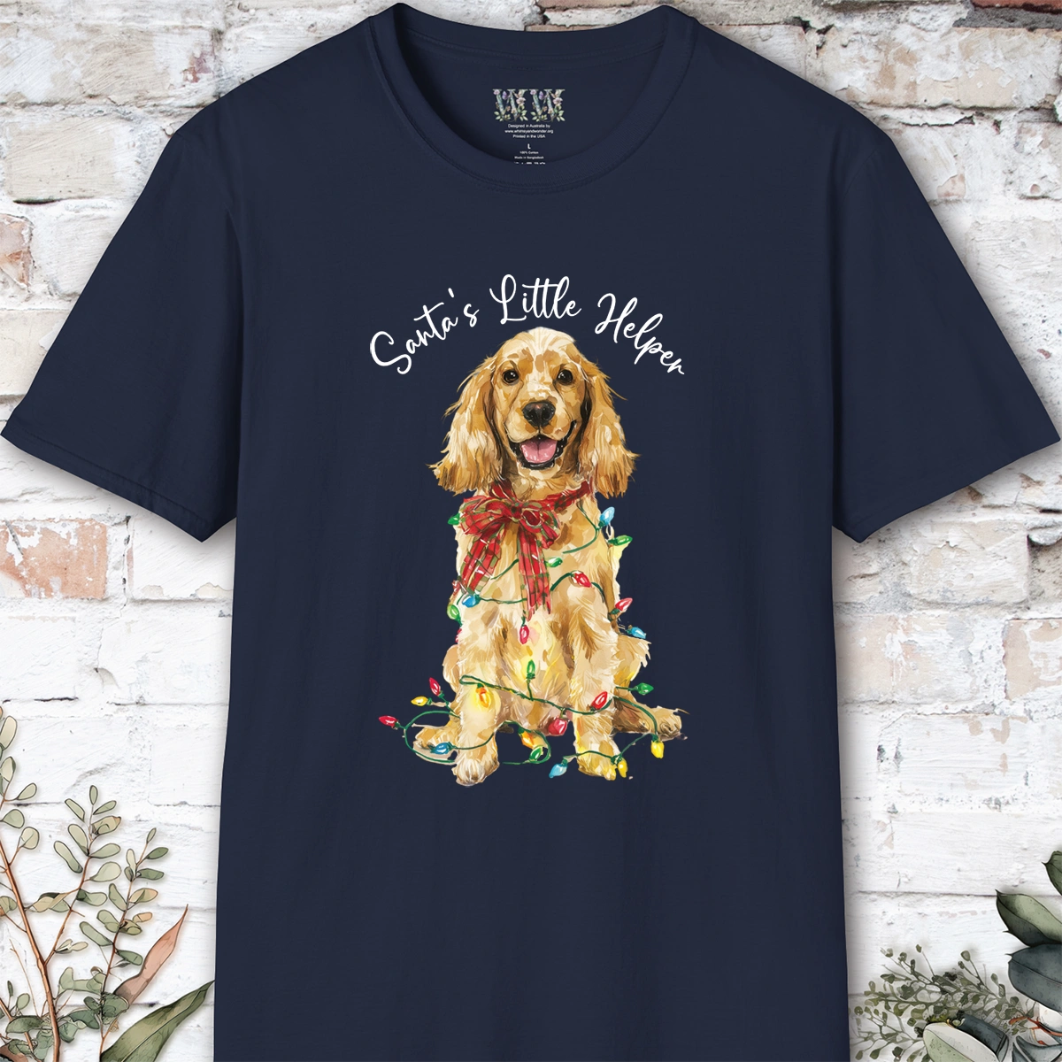 English Cocker Spaniel #4 Santa's little helper, unisex T shirt