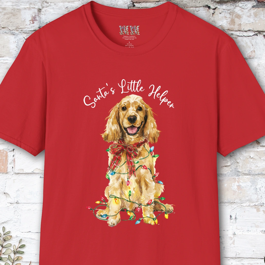 English Cocker Spaniel #4 Santa's little helper, unisex T shirt