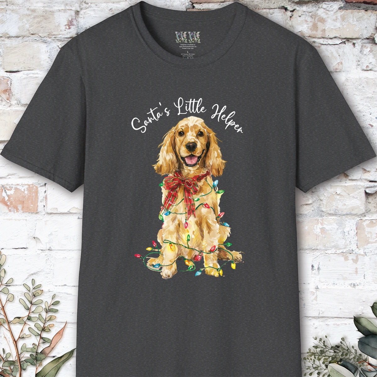 English Cocker Spaniel #4 Santa's little helper, unisex T shirt