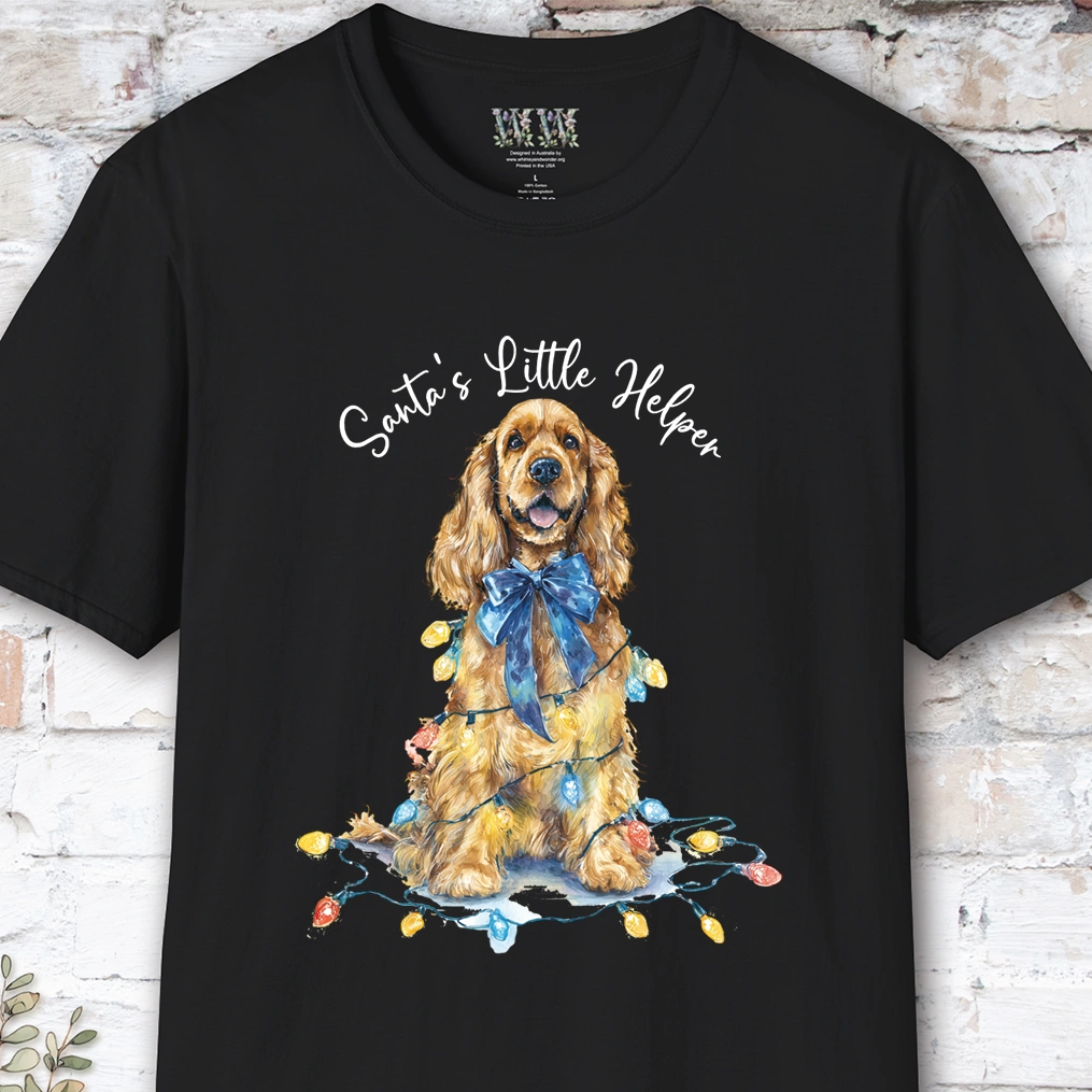 English Cocker Spaniel #2 Santa's little helper. unisex T shirt