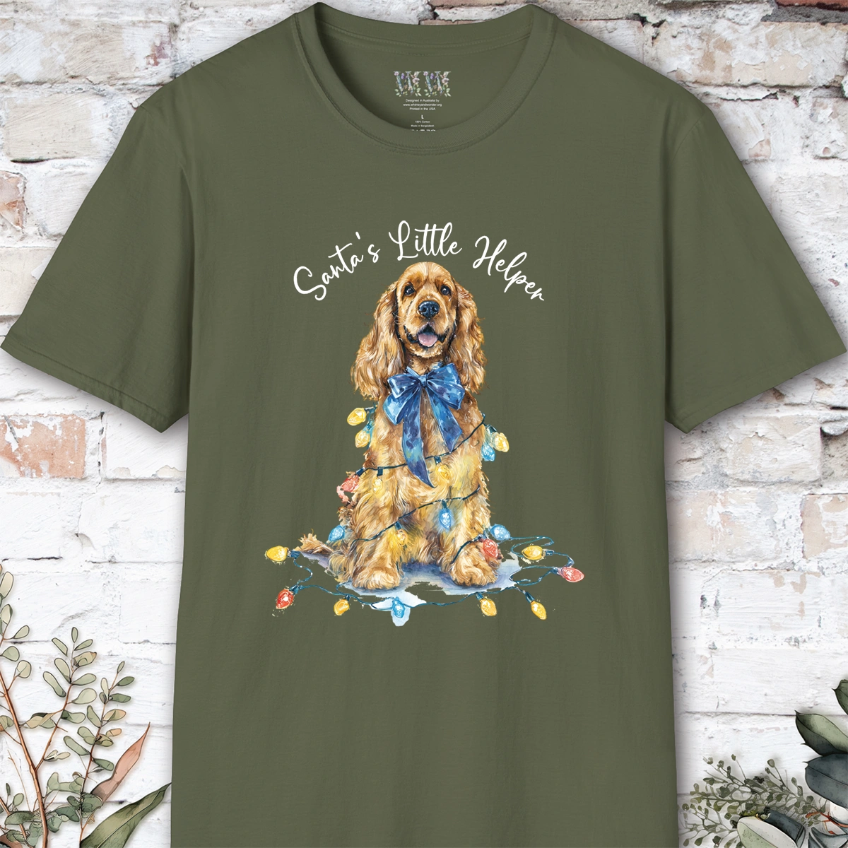 English Cocker Spaniel #2 Santa's little helper. unisex T shirt