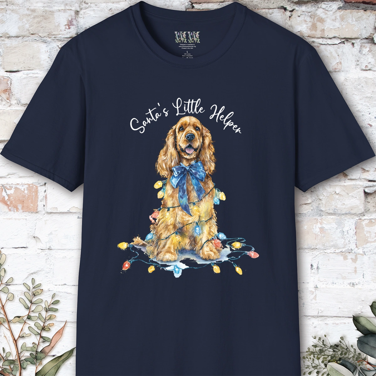 English Cocker Spaniel #2 Santa's little helper. unisex T shirt