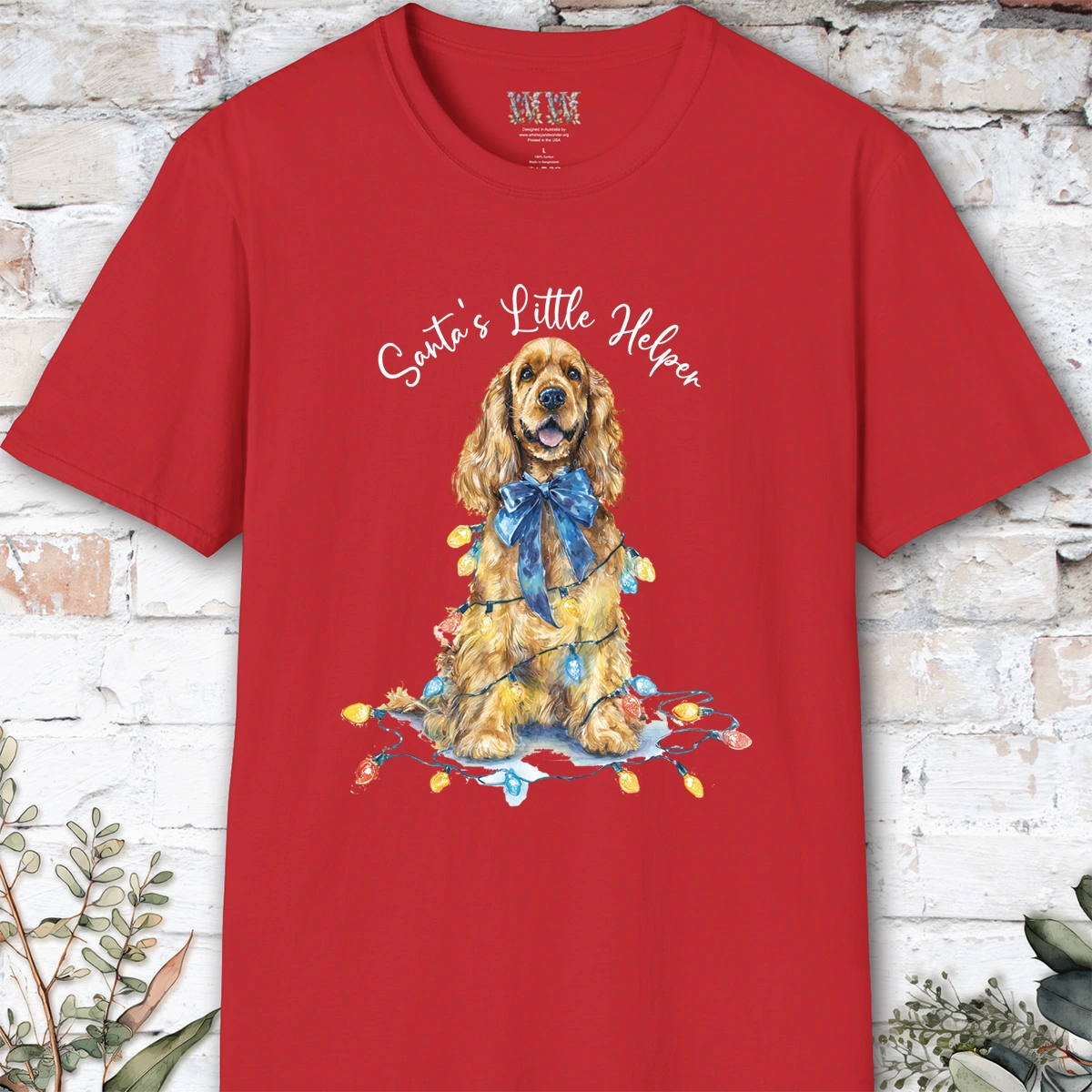 English Cocker Spaniel #2 Santa's little helper. unisex T shirt