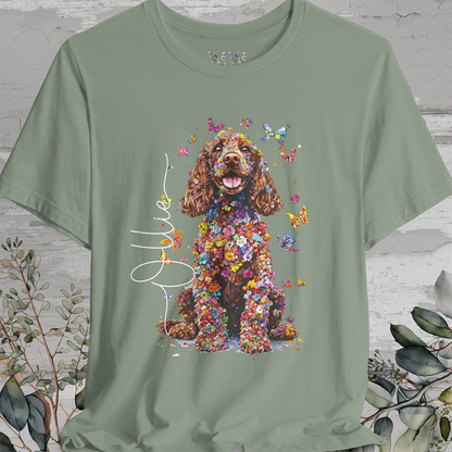 Cocker Spaniel Brown Floral Personalized T shirt