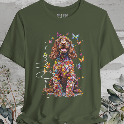 Cocker Spaniel Brown Floral Personalized T shirt