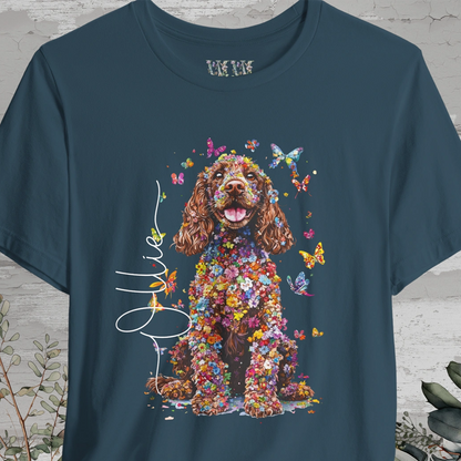 Cocker Spaniel Brown Floral Personalized T shirt