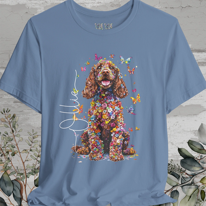 Cocker Spaniel Brown Floral Personalized T shirt