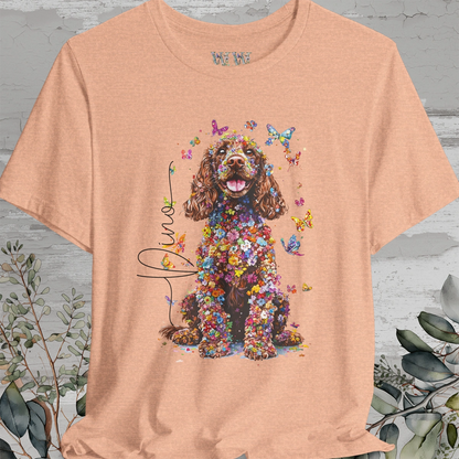 Cocker Spaniel Brown Floral Personalized T shirt