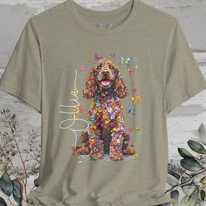 Cocker Spaniel Brown Floral Personalized T shirt