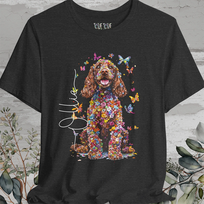 Cocker Spaniel Brown Floral Personalized T shirt