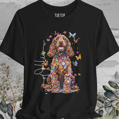 Cocker Spaniel Brown Floral Personalized T shirt