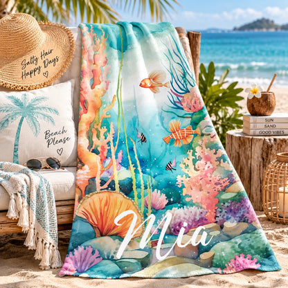 Coral reef #1 Personalised Beach Towels