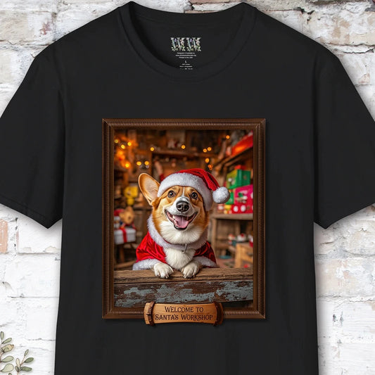 Corgi Santa's Workshop Unisex T shirt