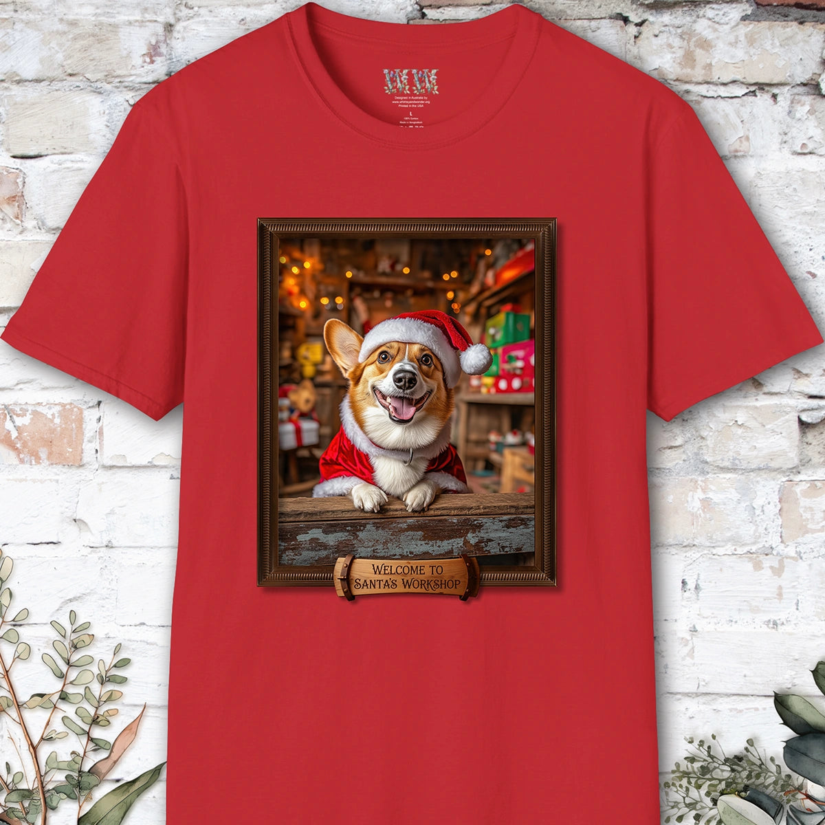Corgi Santa's Workshop Unisex T shirt