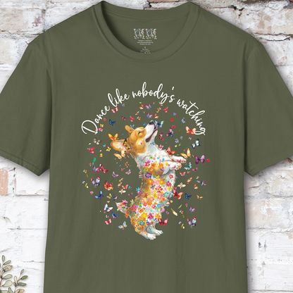 Corgi #2 "Dance like nobody's watching" unisex T shirt