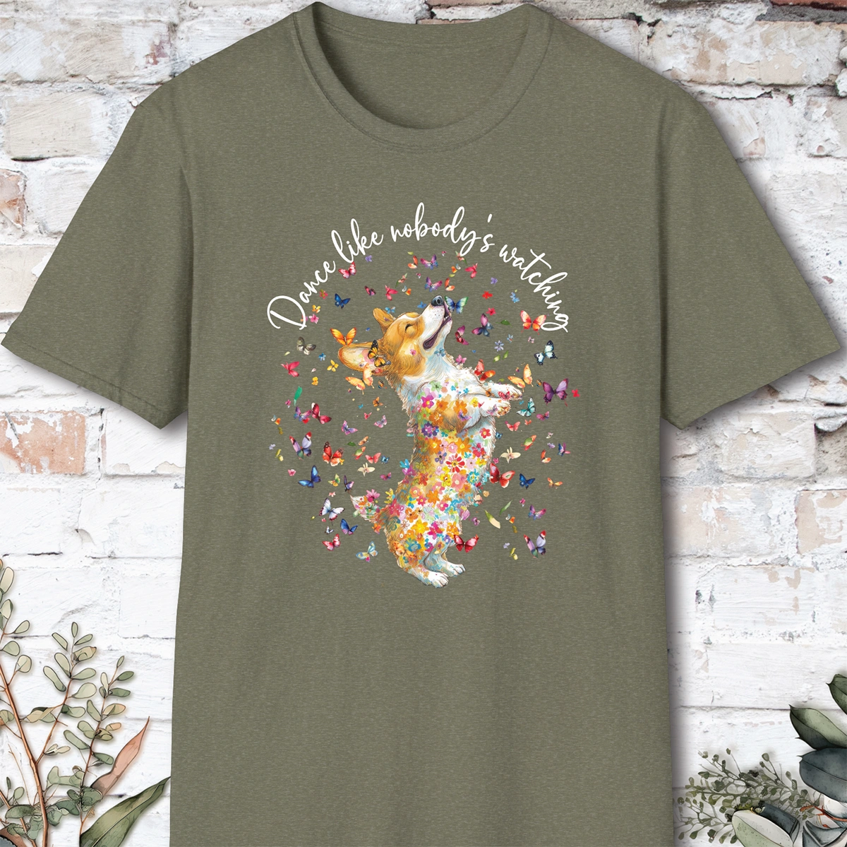 Corgi #2 "Dance like nobody's watching" unisex T shirt