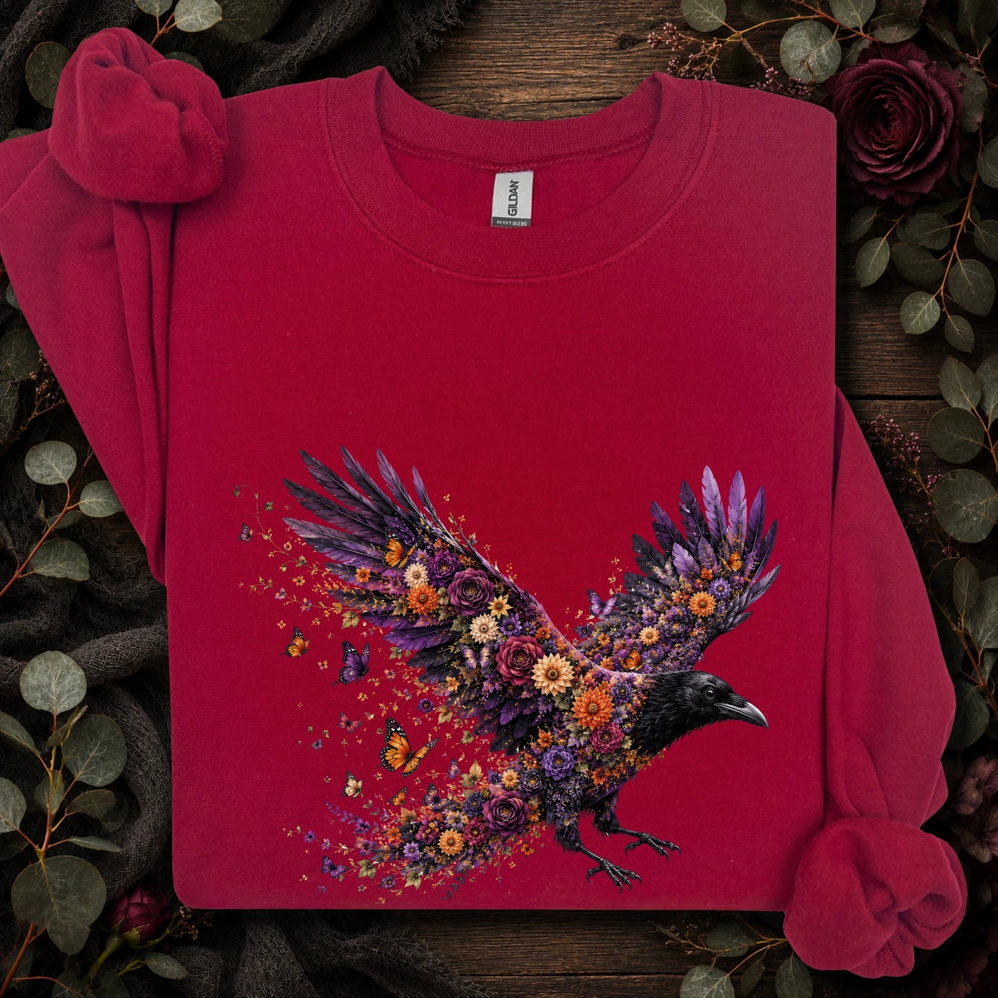 Crow floral butterfly#1, unisex Sweatshirt