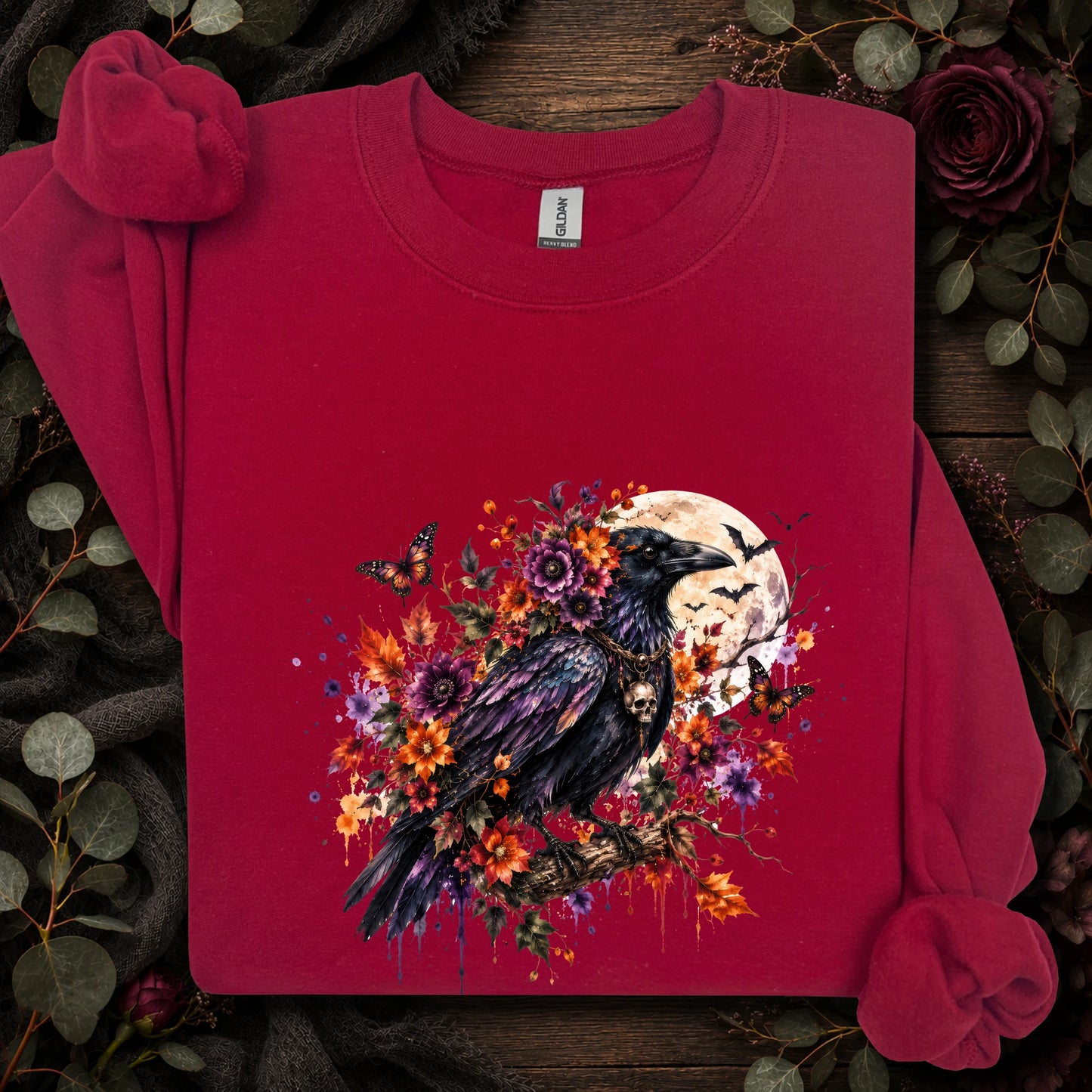 Crow floral butterfly #2, unisex Sweatshirt