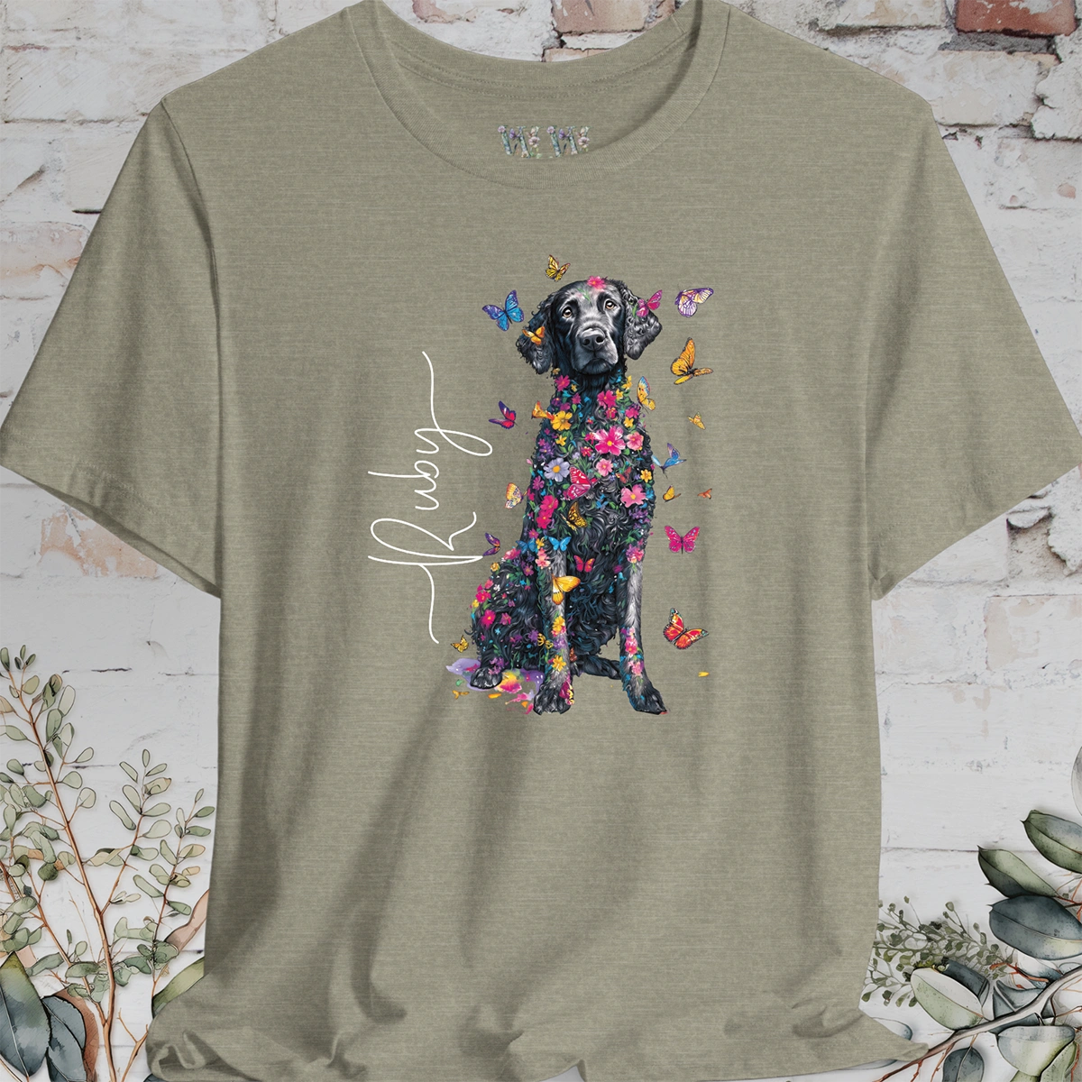 Curly Coated Retriever #1 Floral Personalized T shirt