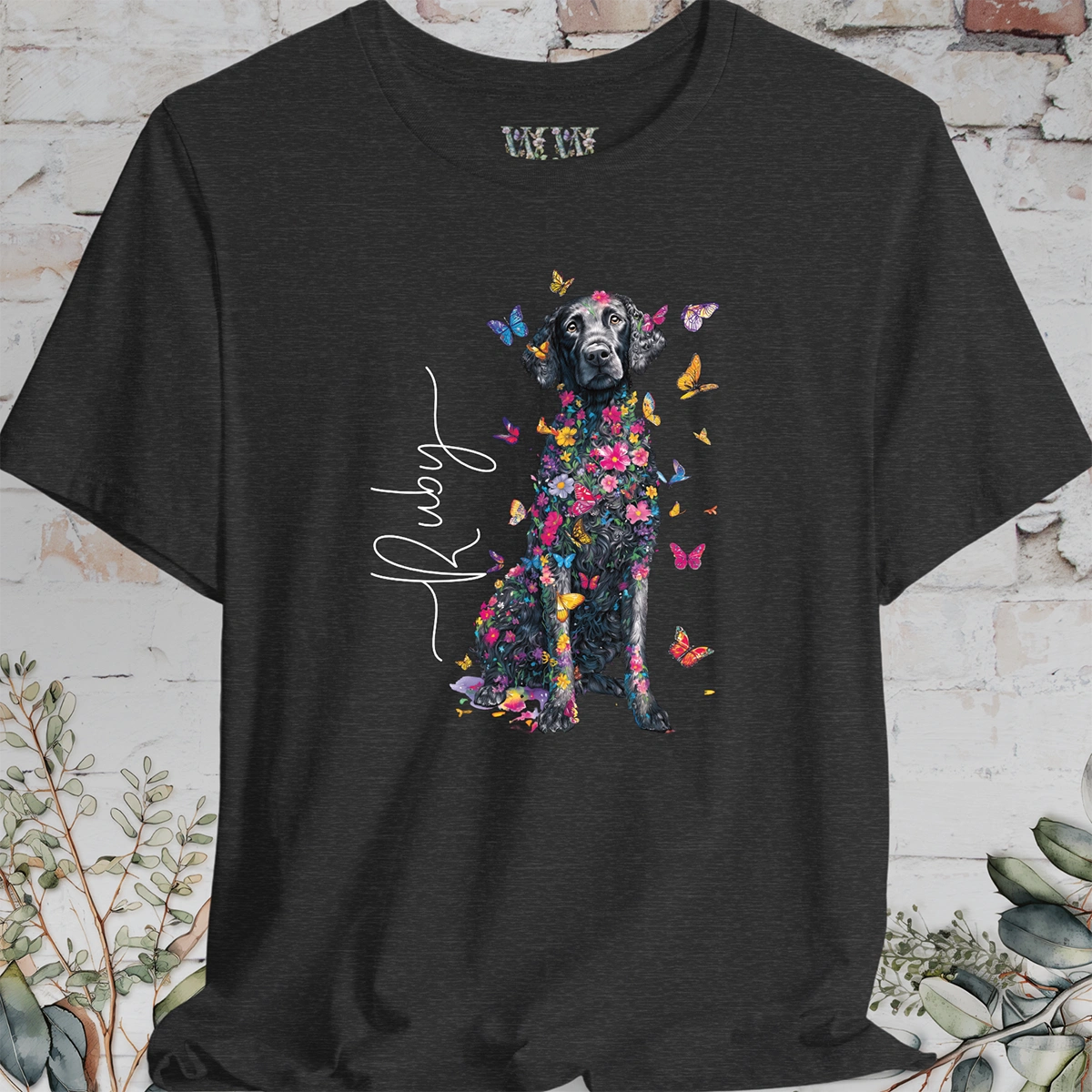Curly Coated Retriever #1 Floral Personalized T shirt
