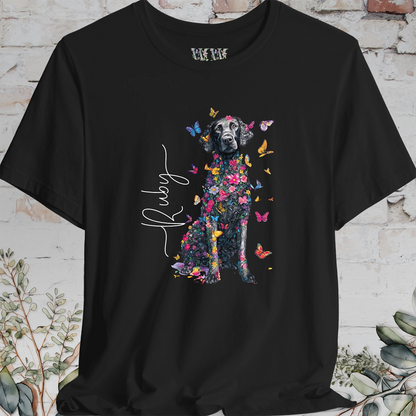 Curly Coated Retriever #1 Floral Personalized T shirt