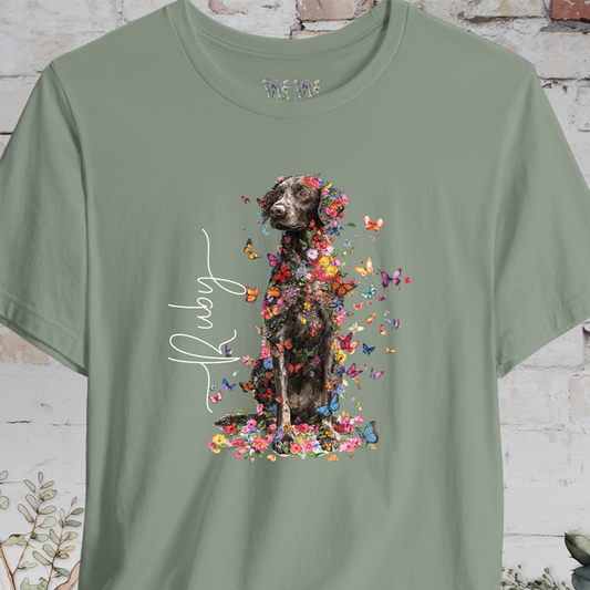 Curly Coated Retriever #2 Floral Personalized T shirt