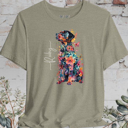 Doberman Pinscher #5 Floral Personalized T shirt