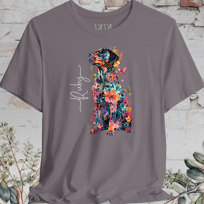 Doberman Pinscher #5 Floral Personalized T shirt