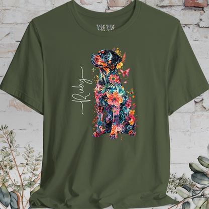 Doberman Pinscher #5 Floral Personalized T shirt