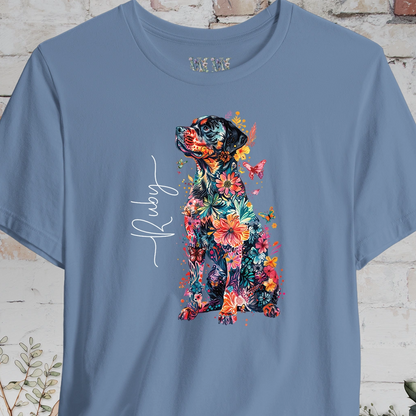 Doberman Pinscher #5 Floral Personalized T shirt
