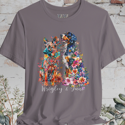 DUO floral personalised T Shirt. Choose two of our designs.