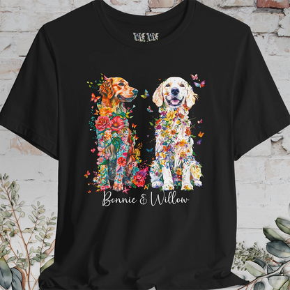DUO floral personalised T Shirt. Choose two of our designs.