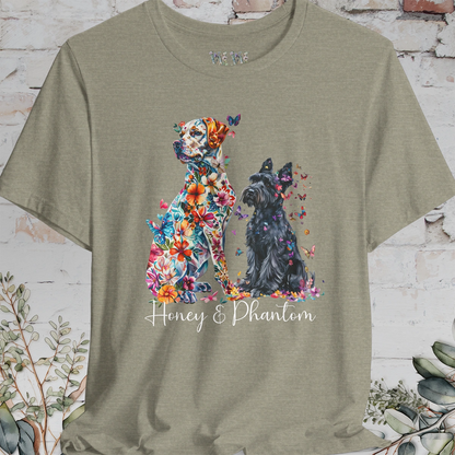 DUO floral personalised T Shirt. Choose two of our designs.