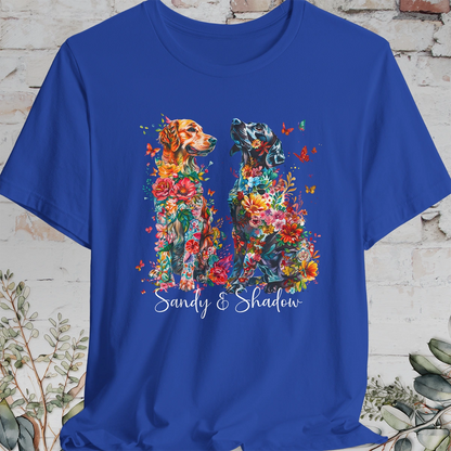DUO floral personalised T Shirt. Choose two of our designs.