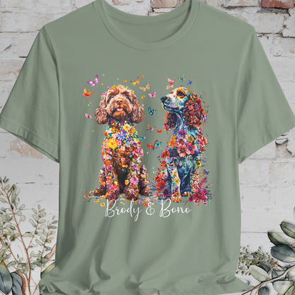 DUO floral personalised T Shirt. Choose two of our designs.