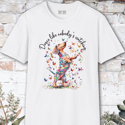 Dachshund #1 "Dance like nobody's watching" unisex T shirt