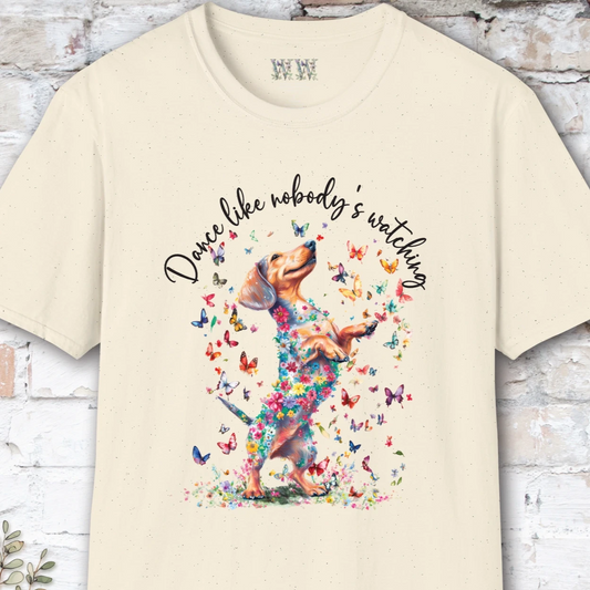 Dachshund #1 "Dance like nobody's watching" unisex T shirt